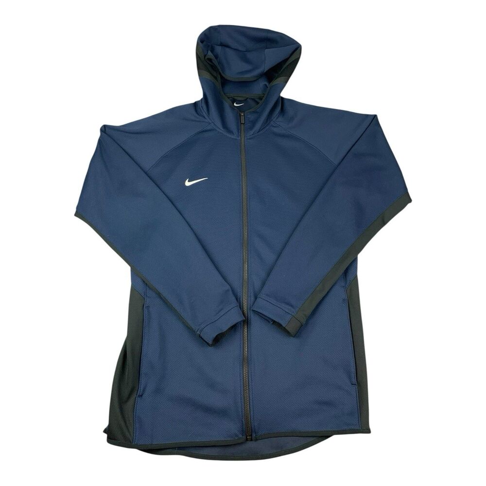 Nike Men's Full-Zip Therma-FIT Long Jacket Zip Sides Navy Blue Size Medium